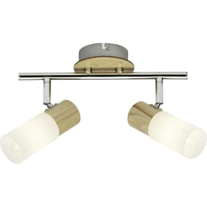 Brilliant Leuchten Babsan Deckenspot Weiß, Holz dunkel, 2-flammig 3 Brilliant Leuchten Babsan Deckenspot Weiß, Holz dunkel, 2-flammig – Bild 3