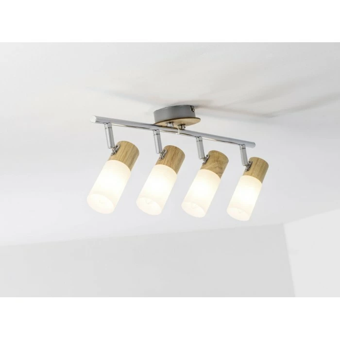 Brilliant Leuchten Babsan Deckenspot Weiß, Holz dunkel, 4-flammig 3 Brilliant Leuchten Babsan Deckenspot Weiß, Holz dunkel, 4-flammig – Bild 3