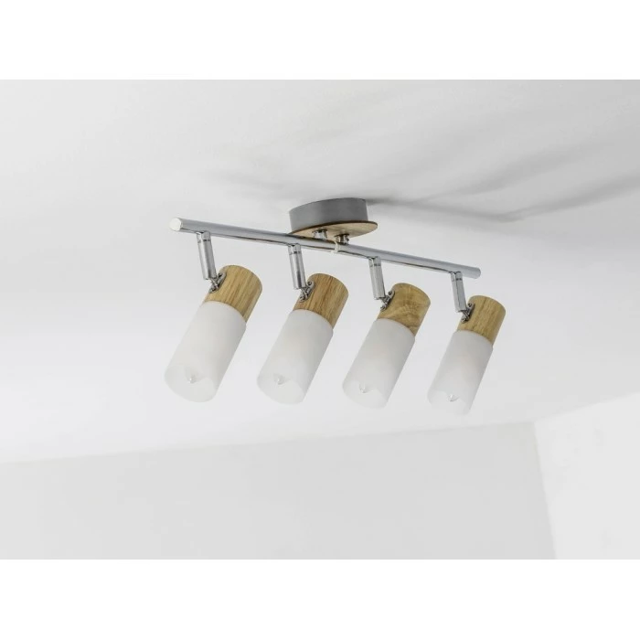 Brilliant Leuchten Babsan Deckenspot Weiß, Holz dunkel, 4-flammig 4 Brilliant Leuchten Babsan Deckenspot Weiß, Holz dunkel, 4-flammig – Bild 4