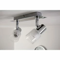 Brilliant Leuchten LED Deckenspot Chrom, Weiß, 2-flammig -Bürolampen Verkäufe brilliant leuchten led deckenspot g32429 77 do1 12