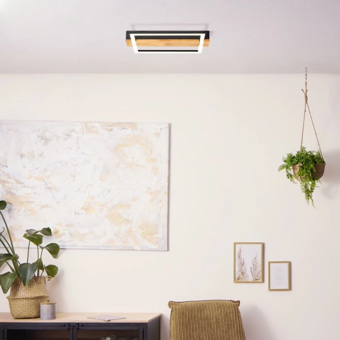 Brilliant Leuchten Brilliant Loneos Deckenleuchte LED Schwarz, Braun, 1-flammig 1 Brilliant Leuchten Brilliant Loneos Deckenleuchte LED Schwarz, Braun, 1-flammig