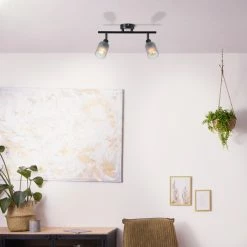 Brilliant Leuchten Brilliant Loralie Deckenleuchte Schwarz, 2-flammig