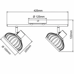 Brilliant Leuchten Brilliant Norah Deckenleuchte Schwarz, 2-flammig -Bürolampen Verkäufe brilliant norah deckenleuchte 99738 76 10