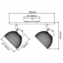 Brilliant Leuchten Brilliant Thuy Deckenleuchte Schwarz, 2-flammig -Bürolampen Verkäufe brilliant thuy deckenleuchte 99743 76 5