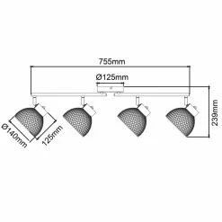 Brilliant Leuchten Brilliant Thuy Deckenleuchte Schwarz, 4-flammig -Bürolampen Verkäufe brilliant thuy deckenleuchte 99744 76 5