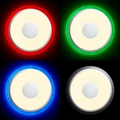 Brilliant Leuchten Brilliant Viktor Deckenleuchte LED Silber, Weiß, 1-flammig, Fernbedienung, Farbwechsler -Bürolampen Verkäufe brilliant viktor deckenleuchte g97039 58 7