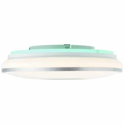 Brilliant Leuchten Brilliant Visitation Deckenleuchte LED Silber, 1-flammig, Fernbedienung, Farbwechsler -Bürolampen Verkäufe brilliant visitation deckenleuchte g97043 58 11