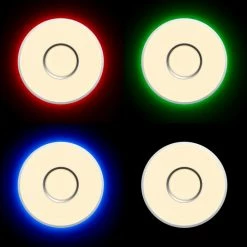 Brilliant Leuchten Brilliant Visitation Deckenleuchte LED Silber, 1-flammig, Fernbedienung, Farbwechsler -Bürolampen Verkäufe brilliant visitation deckenleuchte g97043 58 26