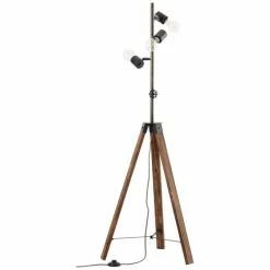 Brilliant Leuchten Brilliant Woodhill Stehleuchte Holz dunkel, 4-flammig -Bürolampen Verkäufe brilliant woodhill stehleuchte 93724 76 4