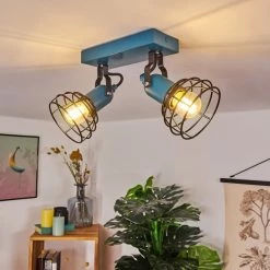 Hofstein Builako Deckenleuchte Blau, Schwarz, 2-flammig -Bürolampen Verkäufe builako deckenleuchte h3443811 6