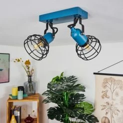 Hofstein Builako Deckenleuchte Blau, Schwarz, 2-flammig -Bürolampen Verkäufe builako deckenleuchte h3443811 9