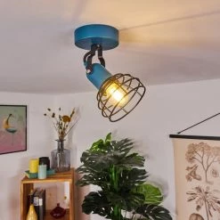 Hofstein Builako Deckenleuchte Blau, Schwarz, 1-flammig