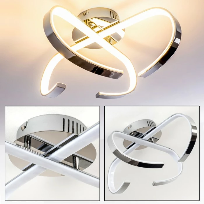 Hofstein Cano Deckenleuchte LED Chrom, 1-flammig 1 Hofstein Cano Deckenleuchte LED Chrom, 1-flammig