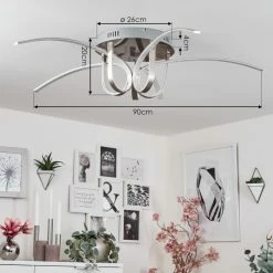 Hofstein Casale Deckenleuchte LED Chrom, 1-flammig -Bürolampen Verkäufe casale deckenleuchte h167367 3