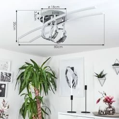 Hofstein Casale Deckenleuchte LED Chrom, 2-flammig -Bürolampen Verkäufe casale deckenleuchte h167374 3