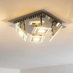 Hofstein Cerreto Deckenleuchte LED Chrom, 4-flammig -Bürolampen Verkäufe cerreto deckenleuchte c29533f 4a 11