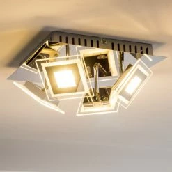 Hofstein Cerreto Deckenleuchte LED Chrom, 4-flammig -Bürolampen Verkäufe cerreto deckenleuchte c29533f 4a 9