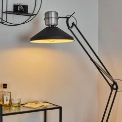 Hofstein Chara Stehleuchte Schwarz, Silber, 1-flammig -Bürolampen Verkäufe chara stehleuchte h3413883 10