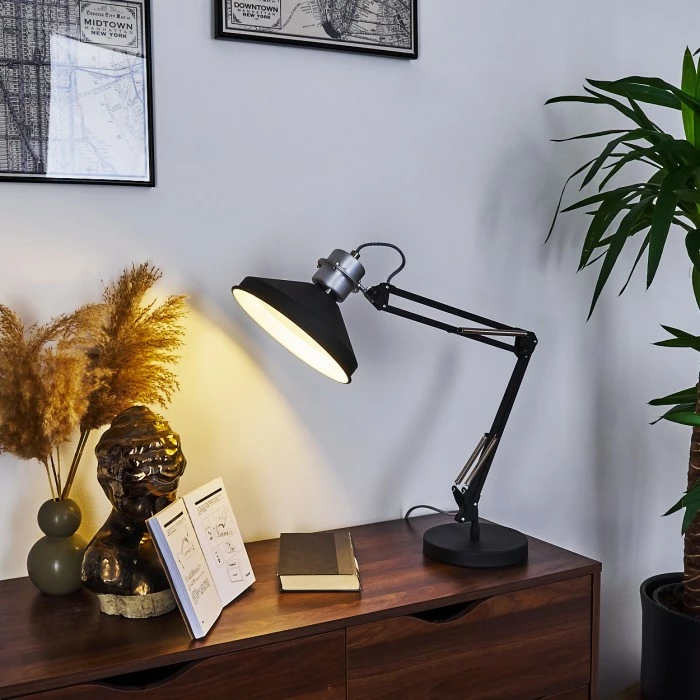 Hofstein Chara Tischleuchte Schwarz, Silber, 1-flammig 9 Hofstein Chara Tischleuchte Schwarz, Silber, 1-flammig – Bild 9