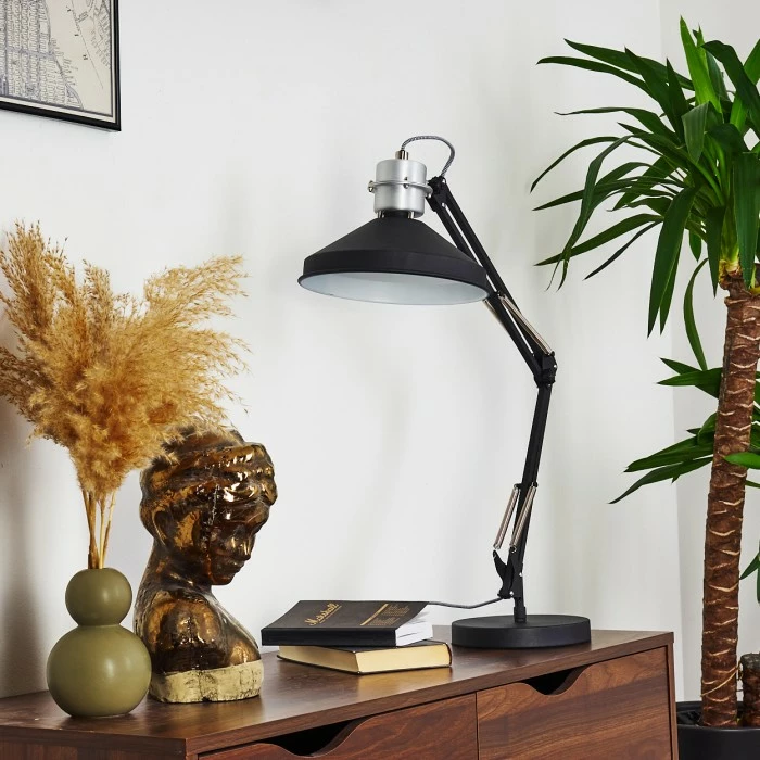 Hofstein Chara Tischleuchte Schwarz, Silber, 1-flammig 10 Hofstein Chara Tischleuchte Schwarz, Silber, 1-flammig – Bild 10