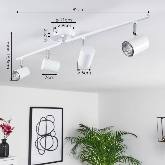 Hofstein Chennai Deckenleuchte LED Chrom, Weiß, 4-flammig 4 Hofstein Chennai Deckenleuchte LED Chrom, Weiß, 4-flammig – Bild 4