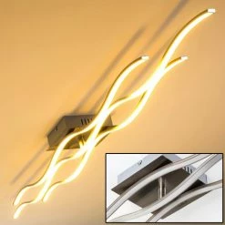 Hofstein Coquitlam Deckenleuchte LED Edelstahl, 3-flammig