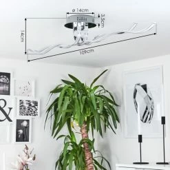 Hofstein Corato Deckenleuchte LED Chrom, 1-flammig -Bürolampen Verkäufe corato deckenleuchte h167985 3