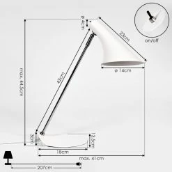 Hofstein Corralcay Tischleuchte Chrom, Weiß, 1-flammig -Bürolampen Verkäufe corralcay tischleuchte h3408032 3
