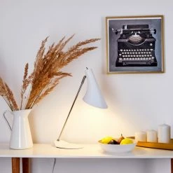 Hofstein Corralcay Tischleuchte Chrom, Weiß, 1-flammig -Bürolampen Verkäufe corralcay tischleuchte h3408032 8