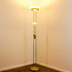 Hofstein Deckenfluter Biot LED Messing, 2-flammig -Bürolampen Verkäufe deckenfluter biot h165608 8