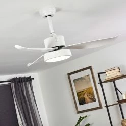 Hofstein Doha Deckenventilator LED Weiß, 1-flammig, Fernbedienung -Bürolampen Verkäufe doha deckenventilator h3372746 11