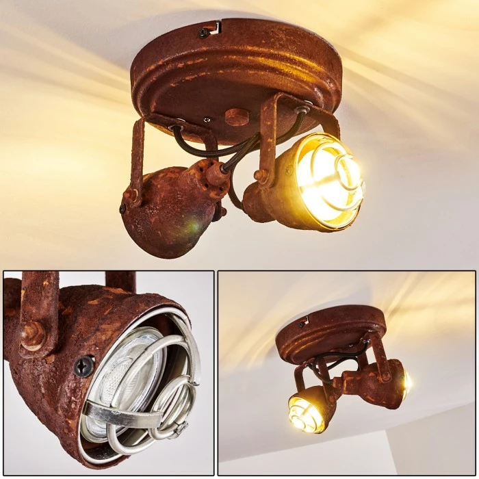 Hofstein Drobak Deckenleuchte Rostfarben, 2-flammig 1 Hofstein Drobak Deckenleuchte Rostfarben, 2-flammig