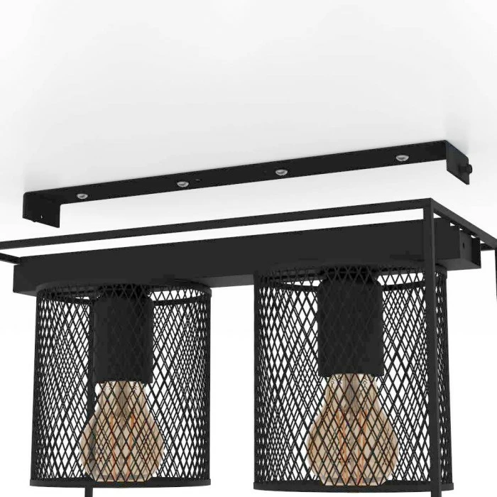 Eglo Leuchten Eglo CATTERICK Deckenleuchte Schwarz, 2-flammig 3 Eglo Leuchten Eglo CATTERICK Deckenleuchte Schwarz, 2-flammig – Bild 3