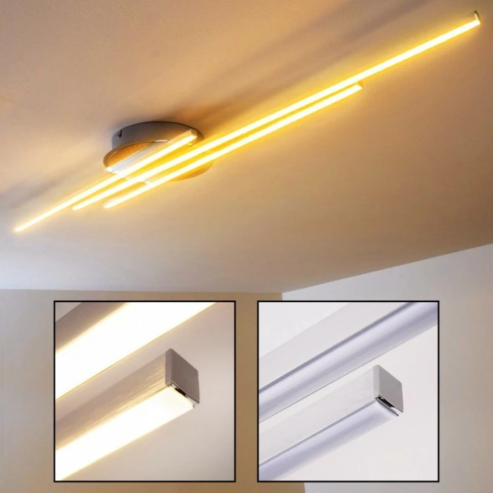 Hofstein Emo Deckenleuchte LED Stahl gebürstet, 3-flammig 1 Hofstein Emo Deckenleuchte LED Stahl gebürstet, 3-flammig