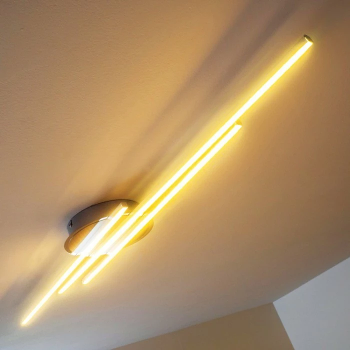 Hofstein Emo Deckenleuchte LED Stahl gebürstet, 3-flammig 3 Hofstein Emo Deckenleuchte LED Stahl gebürstet, 3-flammig – Bild 3