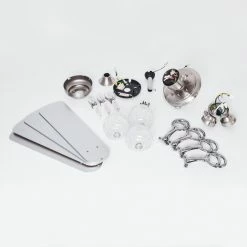 Hofstein Estepona Deckenventilator LED Chrom, Braun, Weiß, 3-flammig -Bürolampen Verkäufe estepona deckenventilator h3369975 19