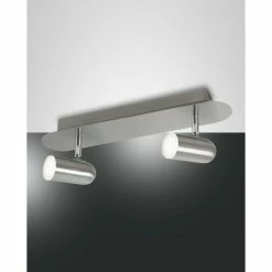 Fabas Luce Spotty Deckenleuchte LED Nickel-Matt, 2-flammig