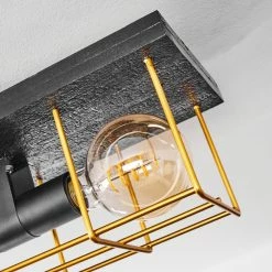 Hofstein Fevaag Deckenleuchte Schwarz, Gold, 2-flammig -Bürolampen Verkäufe fevaag deckenleuchte h3434444 10