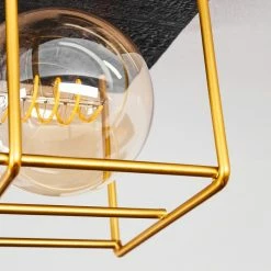 Hofstein Fevaag Deckenleuchte Schwarz, Gold, 2-flammig -Bürolampen Verkäufe fevaag deckenleuchte h3434444 2