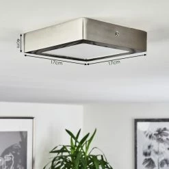 Hofstein Finsrud Deckenleuchte LED Nickel-Matt, 1-flammig -Bürolampen Verkäufe finsrud deckenleuchte h3427408 3