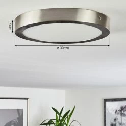 Hofstein Finsrud Deckenleuchte LED Nickel-Matt, 1-flammig -Bürolampen Verkäufe finsrud deckenleuchte h3427477 3