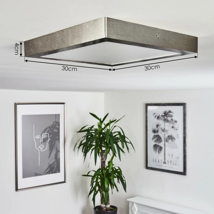 Hofstein Finsrud Deckenleuchte LED Nickel-Matt, 1-flammig 4 Hofstein Finsrud Deckenleuchte LED Nickel-Matt, 1-flammig – Bild 4
