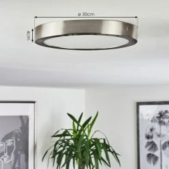 Hofstein Finsrud Deckenleuchte LED Nickel-Matt, 1-flammig -Bürolampen Verkäufe finsrud deckenleuchte h3436141 3