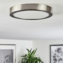 Hofstein Finsrud Deckenleuchte LED Nickel-Matt, 1-flammig -Bürolampen Verkäufe finsrud deckenleuchte h3436141 9