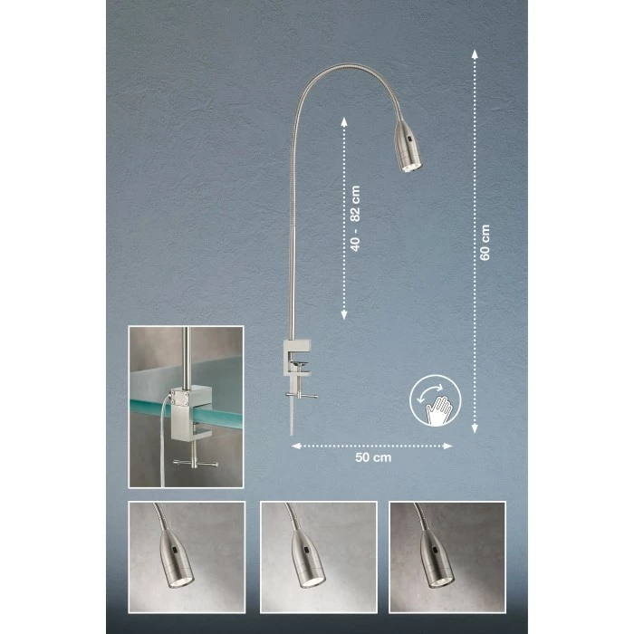 Honsel Leuchten Fischer & Honsel Sten Klemmleuchte LED Nickel-Matt, 1-flammig, Bewegungsmelder 6 Honsel Leuchten Fischer & Honsel Sten Klemmleuchte LED Nickel-Matt, 1-flammig, Bewegungsmelder – Bild 6