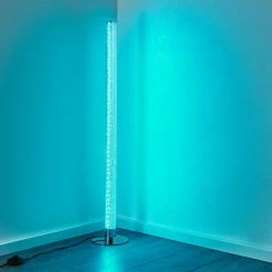 Hofstein Flaut Stehleuchte LED Chrom, 1-flammig, Fernbedienung, Farbwechsler -Bürolampen Verkäufe flaut stehleuchte h3270721 do1 10