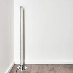 Hofstein Flaut Stehleuchte LED Chrom, 1-flammig, Fernbedienung, Farbwechsler -Bürolampen Verkäufe flaut stehleuchte h3270721 do1 16