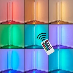 Hofstein Flaut Stehleuchte LED Chrom, 1-flammig, Fernbedienung, Farbwechsler -Bürolampen Verkäufe flaut stehleuchte h3270721 do1 2