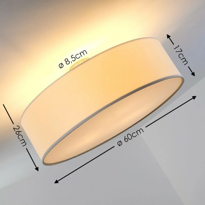 Hofstein Foggia Deckenleuchte Weiß, 3-flammig 2 Hofstein Foggia Deckenleuchte Weiß, 3-flammig – Bild 2