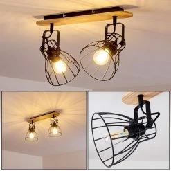 Hofstein Forshaga Deckenleuchte Holz hell, 2-flammig